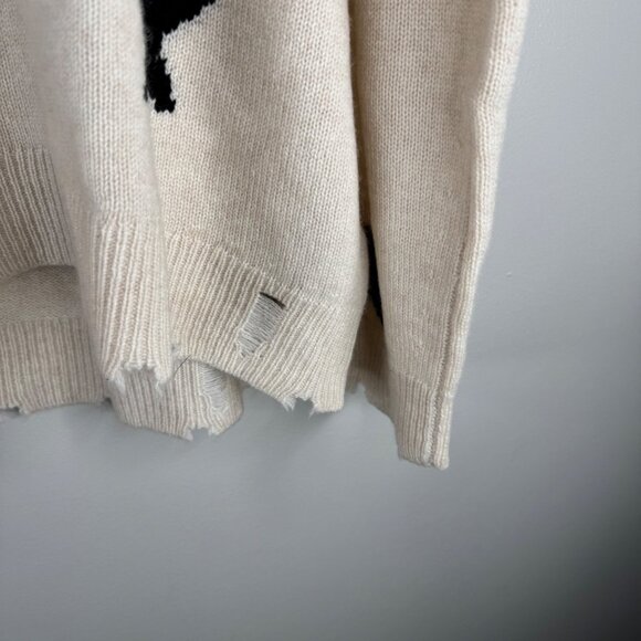 Zadig & Voltaire Markus Stars Cashmere Sweater Black White Size L Unisex $598 - Picture 8 of 11